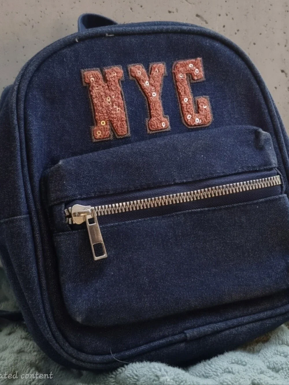 Denim Blue Women's/Girl's Mini Backpack - Stylish Everyday Bag